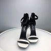 BLACK AND WHITE HIGH HEEL SANDALS